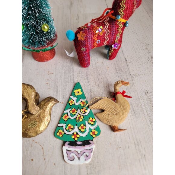 Variety tree reindeer bird goose ornament Xmas set - Picture 9 of 10